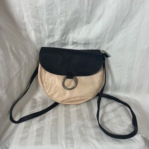 Elegant Black and Cream Women's Crossbody Bag